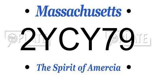 2YCY79 Massachusetts License Plate