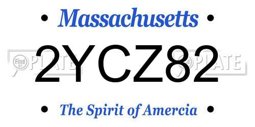 2YCZ82 Massachusetts License Plate