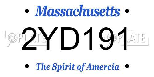 2YD191 Massachusetts License Plate