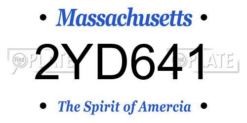 2YD641 Massachusetts License Plate