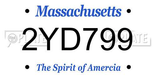 2YD799 Massachusetts License Plate