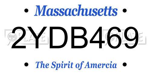 2YDB469 Massachusetts License Plate