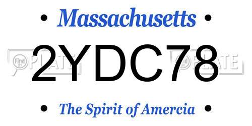 2YDC78 Massachusetts License Plate