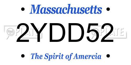 2YDD52 Massachusetts License Plate