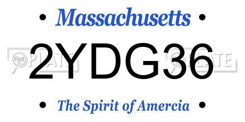 2YDG36 Massachusetts License Plate