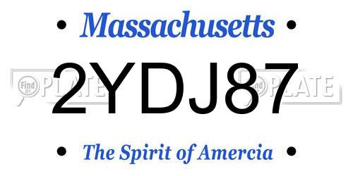 2YDJ87 Massachusetts License Plate