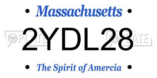 2YDL28 Massachusetts License Plate