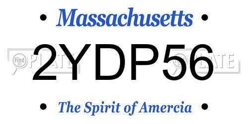 2YDP56 Massachusetts License Plate