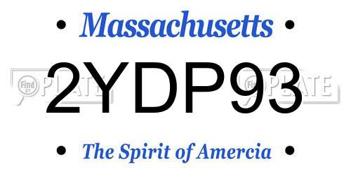2YDP93 Massachusetts License Plate