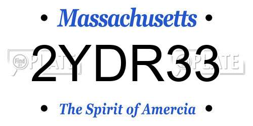 2YDR33 Massachusetts License Plate