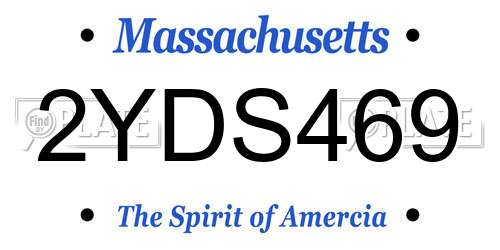 2YDS469 Massachusetts License Plate