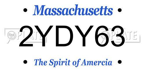 2YDY63 Massachusetts License Plate