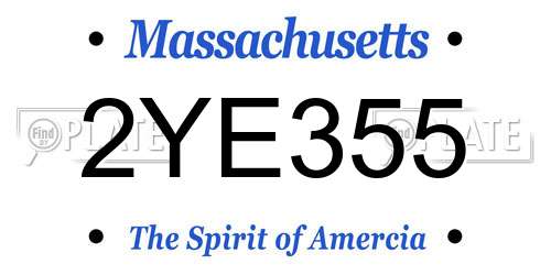 2YE355 Massachusetts License Plate