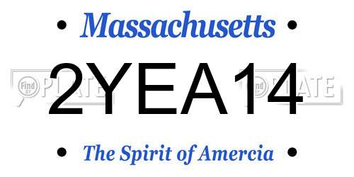 2YEA14 Massachusetts License Plate