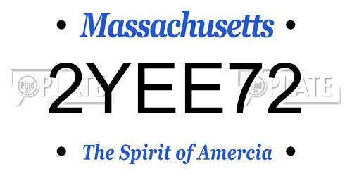 2YEE72 Massachusetts License Plate
