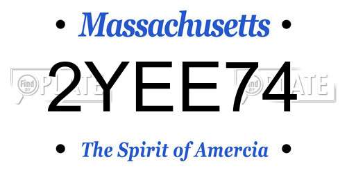 2YEE74 Massachusetts License Plate