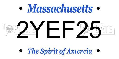 2YEF25 Massachusetts License Plate