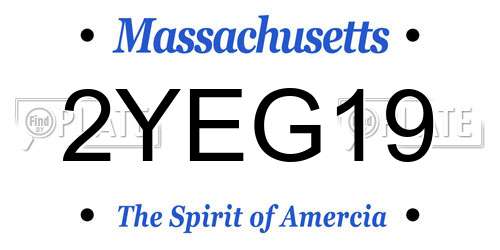 2YEG19 Massachusetts License Plate