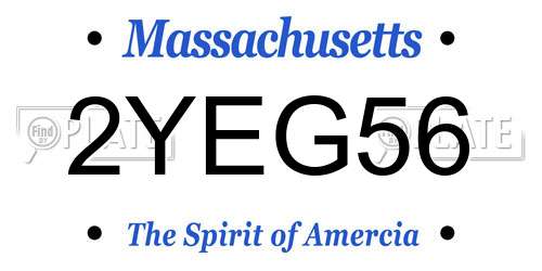 2YEG56 Massachusetts License Plate