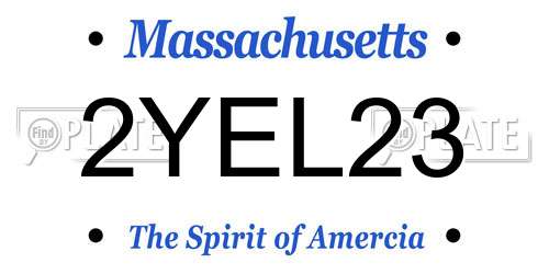2YEL23 Massachusetts License Plate