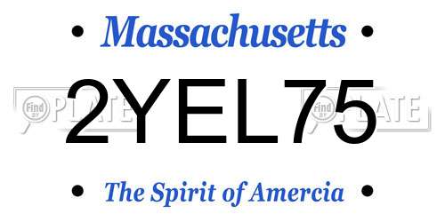 2YEL75 Massachusetts License Plate