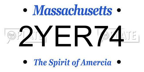2YER74 Massachusetts License Plate
