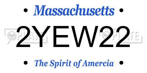 2YEW22 Massachusetts License Plate
