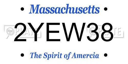 2YEW38 Massachusetts License Plate