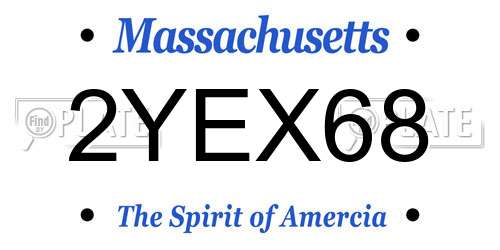 2YEX68 Massachusetts License Plate
