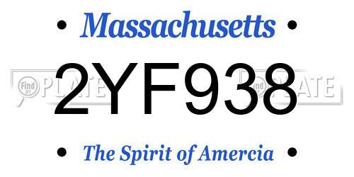 2YF938 Massachusetts License Plate
