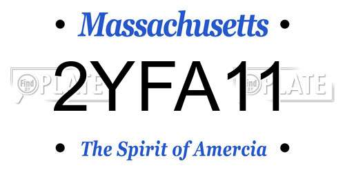 2YFA11 Massachusetts License Plate