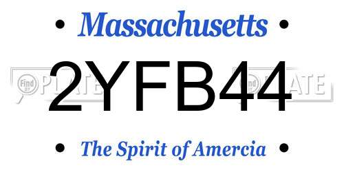 2YFB44 Massachusetts License Plate