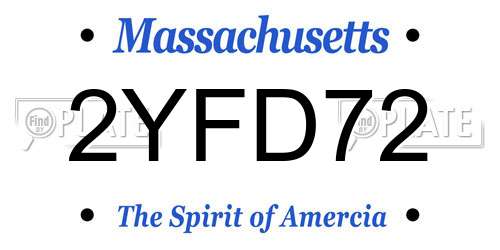 2YFD72 Massachusetts License Plate