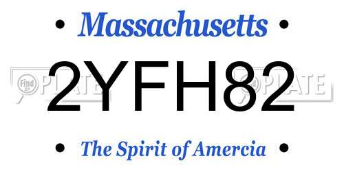 2YFH82 Massachusetts License Plate