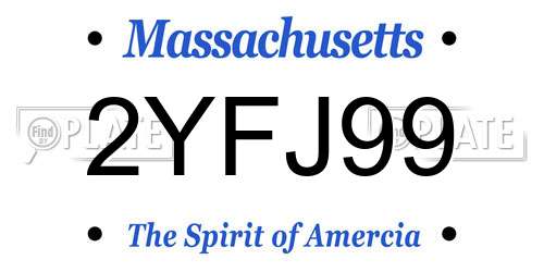 2YFJ99 Massachusetts License Plate