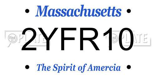 2YFR10 Massachusetts License Plate
