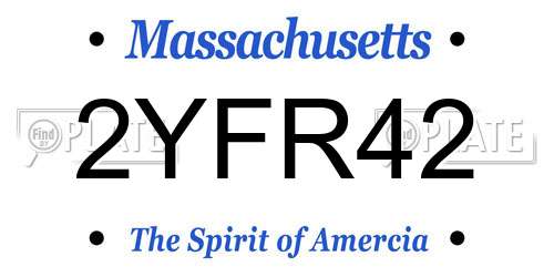 2YFR42 Massachusetts License Plate