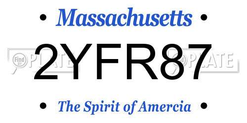 2YFR87 Massachusetts License Plate