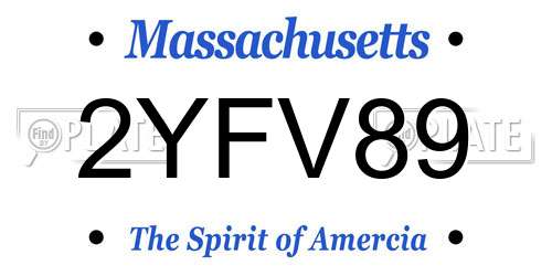 2YFV89 Massachusetts License Plate