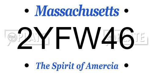 2YFW46 Massachusetts License Plate