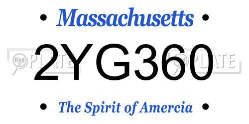 2YG360 Massachusetts License Plate