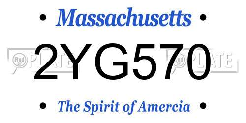 2YG570 Massachusetts License Plate