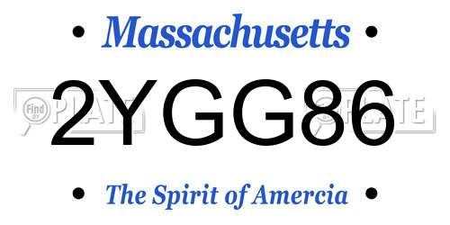 2YGG86 Massachusetts License Plate