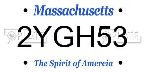 2YGH53 Massachusetts License Plate