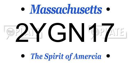 2YGN17 Massachusetts License Plate