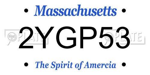 2YGP53 Massachusetts License Plate