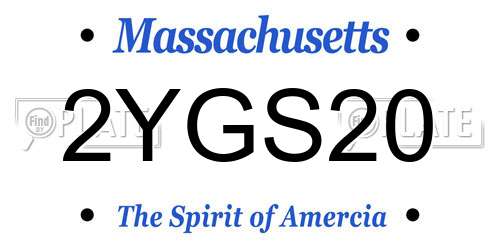 2YGS20 Massachusetts License Plate