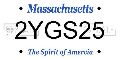 2YGS25 Massachusetts License Plate