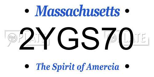 2YGS70 Massachusetts License Plate