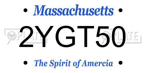 2YGT50 Massachusetts License Plate